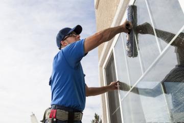 Residential window cleaning from the outside
